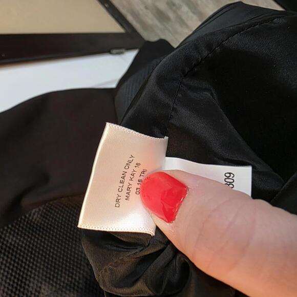 Mary Kay Black Textured Panel Cap Sleeve Dress Size 16R - Picture 5 of 9